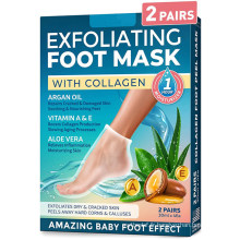 Masque exfoliant pour les pieds à la vitamine A et E au collagène personnalisé OEM